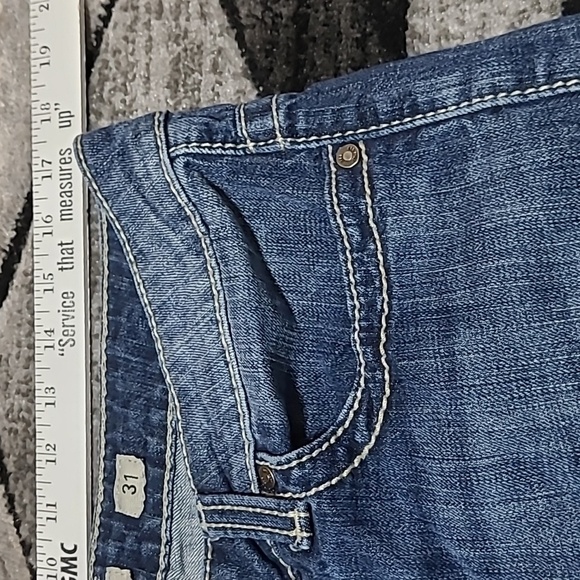 BKE PAYTON METALLIC EMBROIDERED BERMUDA DENIM SHORTS - Picture 6 of 12